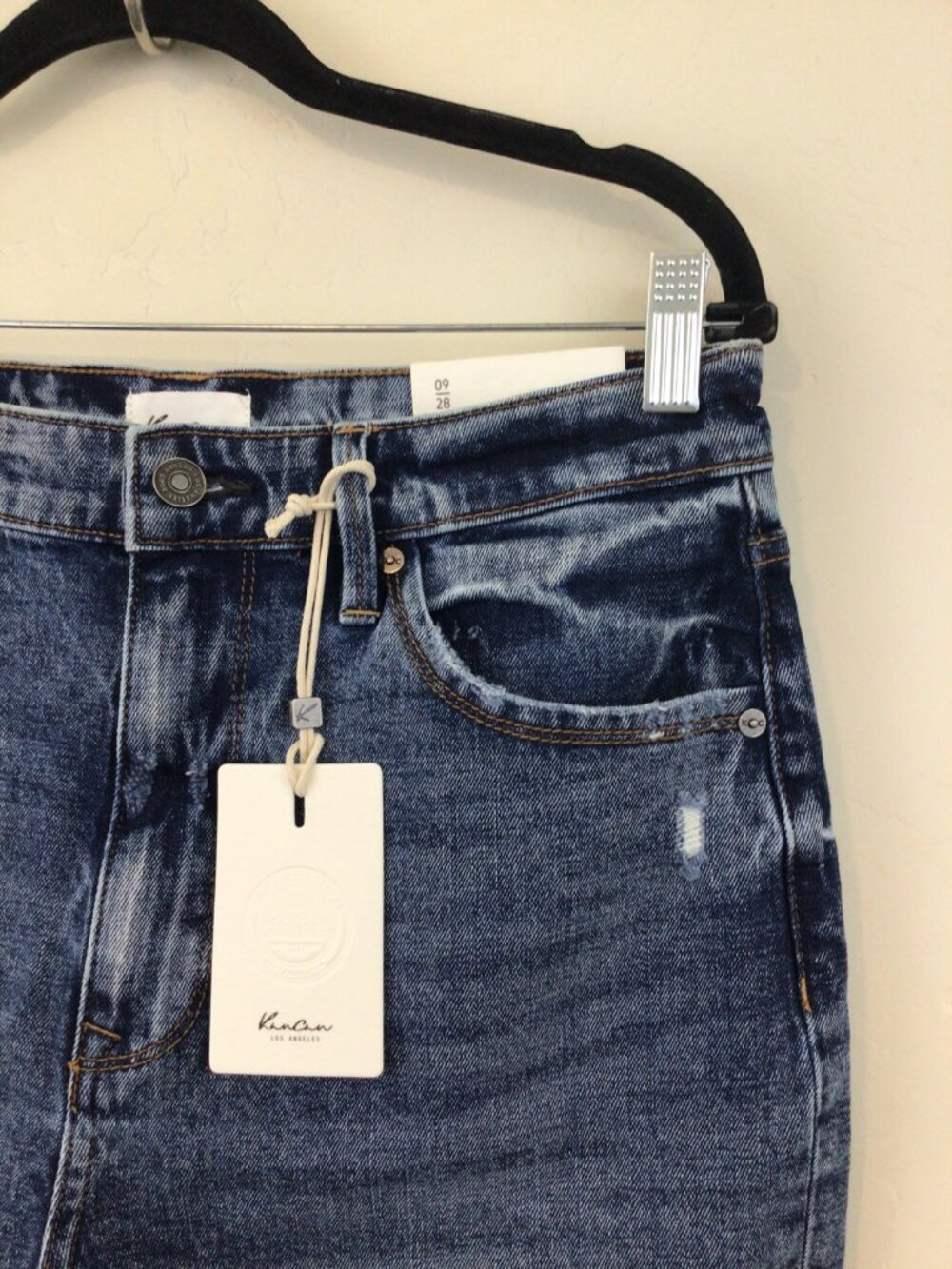 3/$10💕 NWT Rancan Ultra High Rise Bermuda Denim Distressed Jean Shorts - Picture 2 of 7